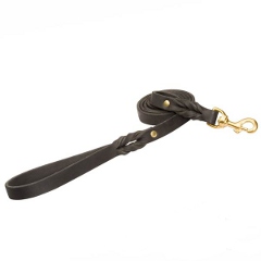 Genuine Leather K9 Leash with Brass Snap Hook  Genuine Leather K9 Leash with Brass Snap Hook