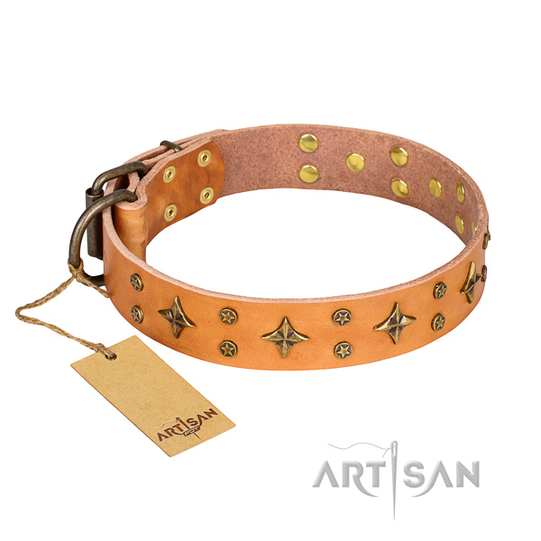 Incredible full grain genuine leather dog collar for handy use