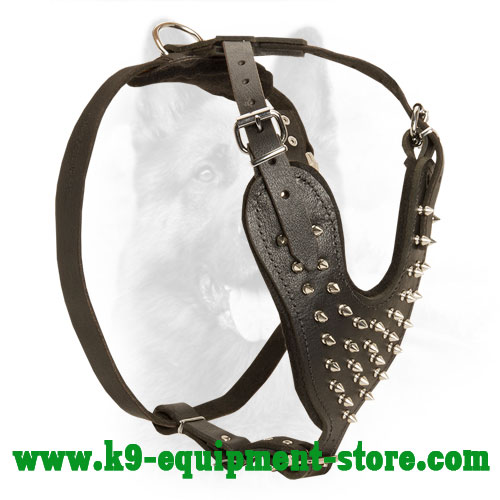 Leather Harness for K9 with Easily Adjustable Buckles