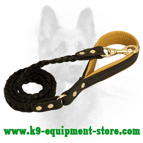 Leather police outlet dog leash