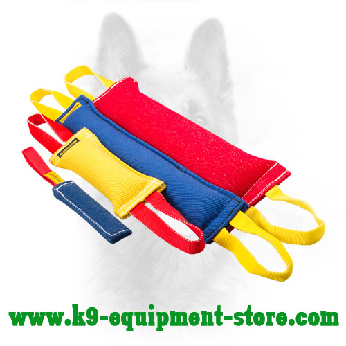 Play and Train Leather Dog Tug Toy with 2 Handles