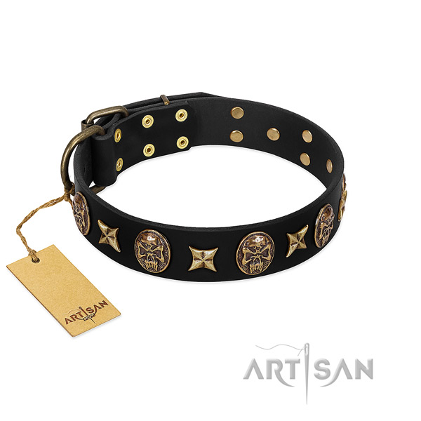 Exceptional full grain leather collar for your pet