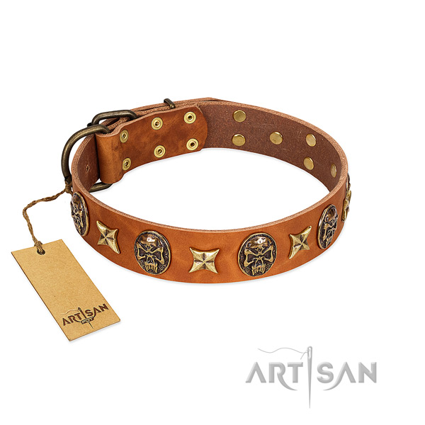 Inimitable full grain genuine leather collar for your doggie