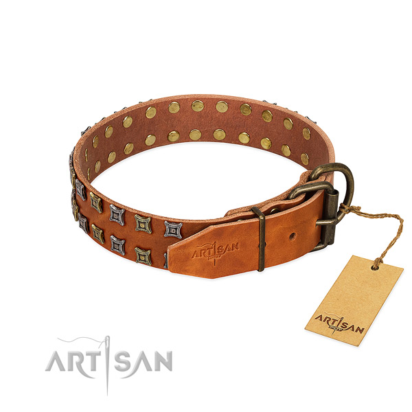 Durable leather dog collar made for your pet