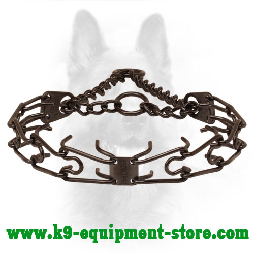 Black Dog Prong Collar Made of Stainless Steel